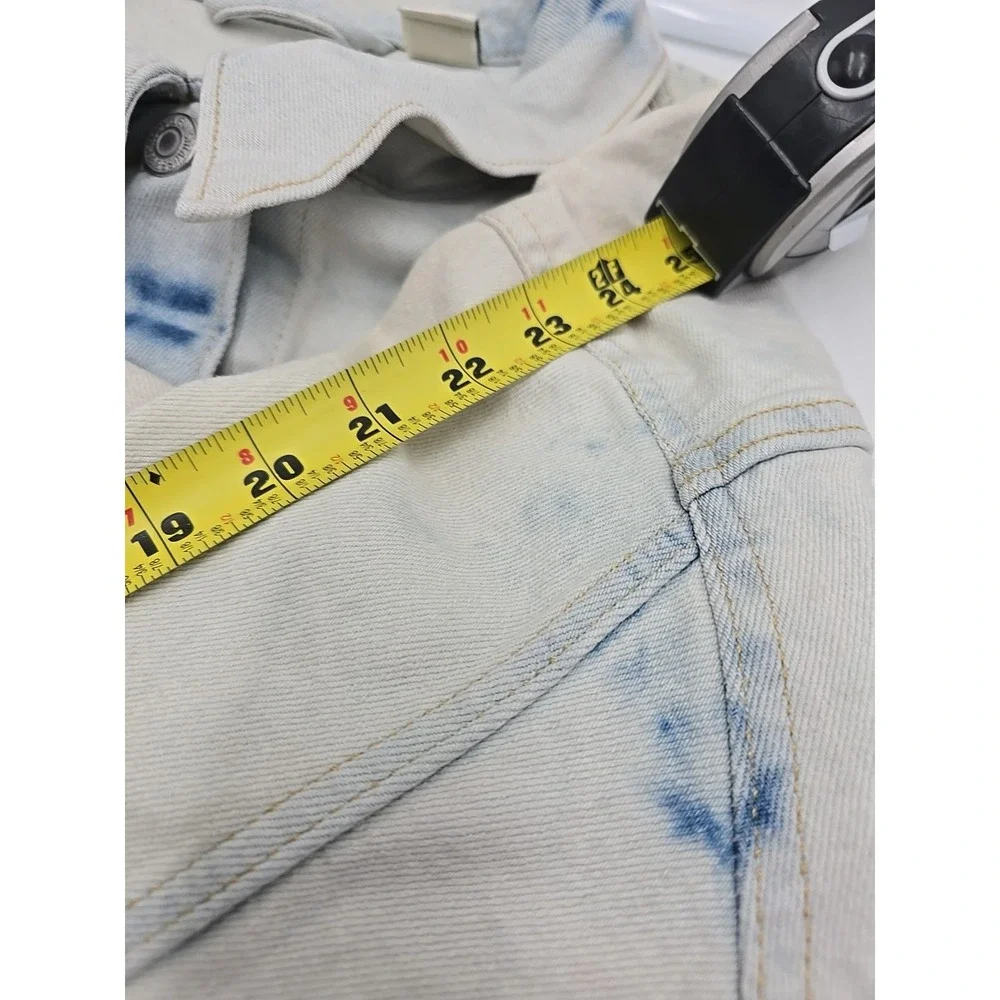 LEVI'S Denim Trucker Distressed Acid Washed Y2K Jacket Men's 3XL Grunge